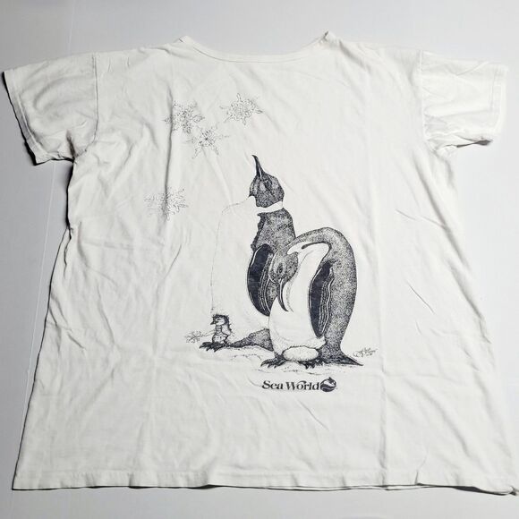 VTG 80s SEAWORLD Hugger Fluid Visions 1986 Made In The USA T Shirt Unisex - Picture 1 of 10